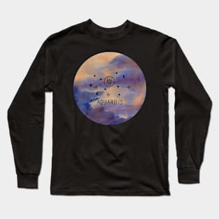 Aquarius Zodiac Long Sleeve T-Shirt